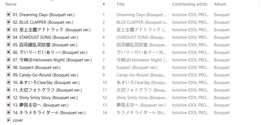 hololive IDOL PROJECT 1stアルバム「Bouquet」