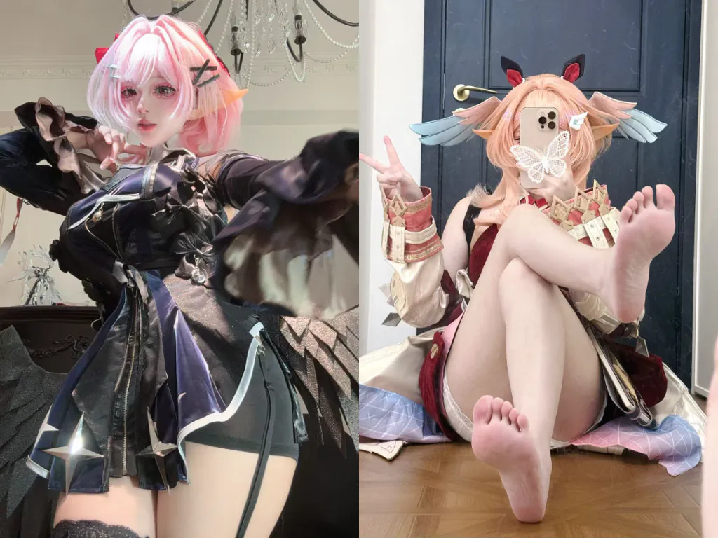 超软小肉元 足控cosplay