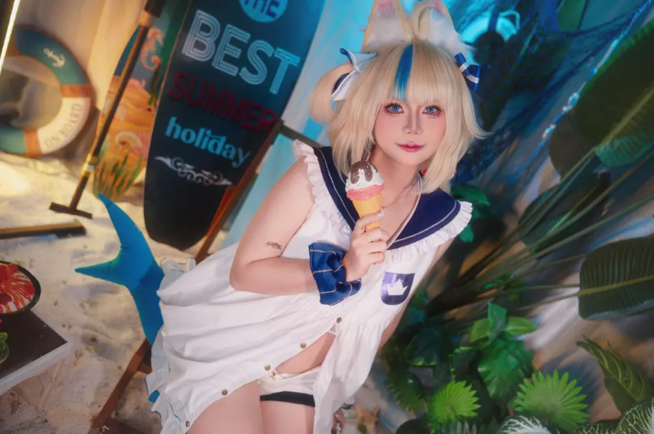 Miinmeow cosplay Sameko Saba - Vtuber
