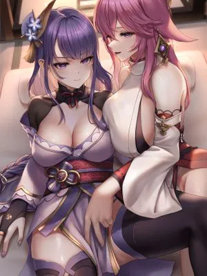 Raiden & Miko (原神) [中国翻訳]